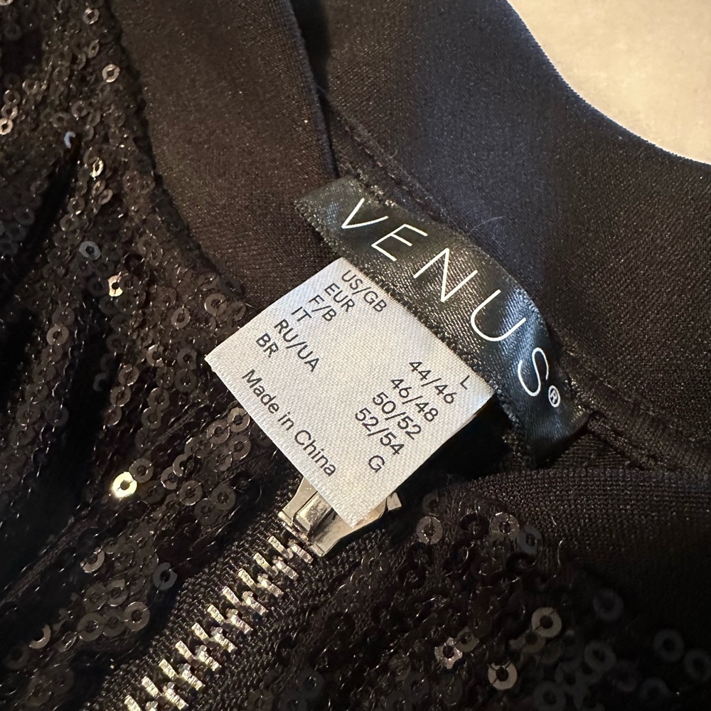 VENUS Black Sequin Jumpsuit